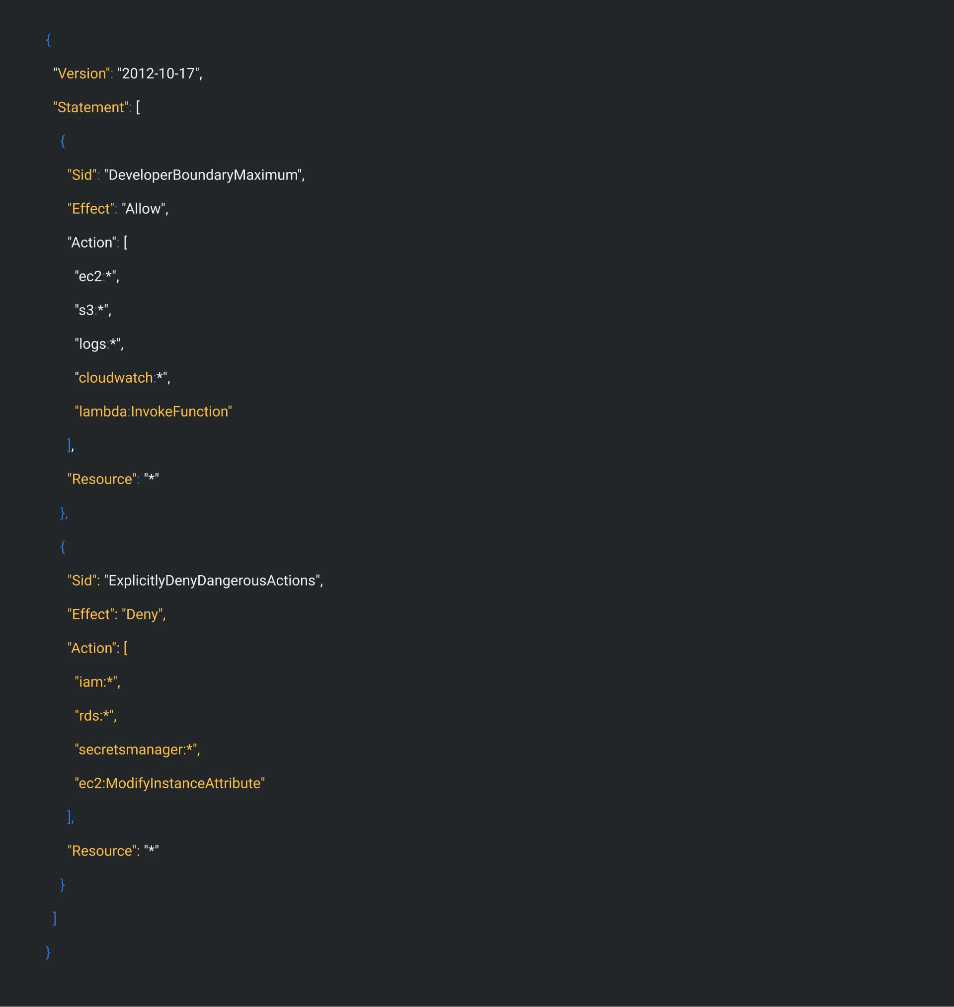 Create a Developer Boundary Policy